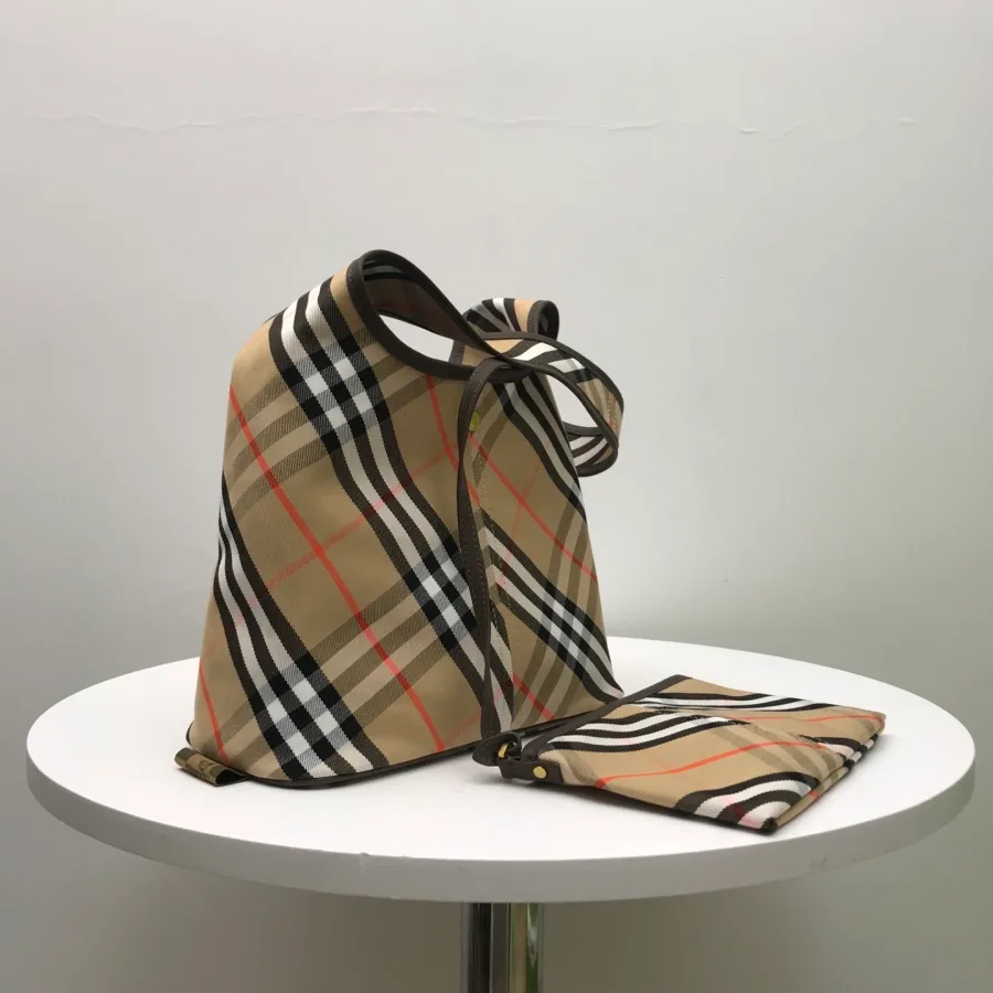 Burberry check shoulder bag side catalog photo