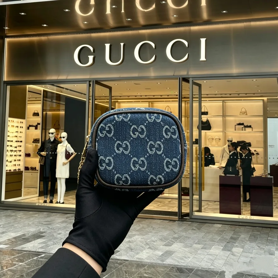 Gucci mini denim bag angle catalog photo