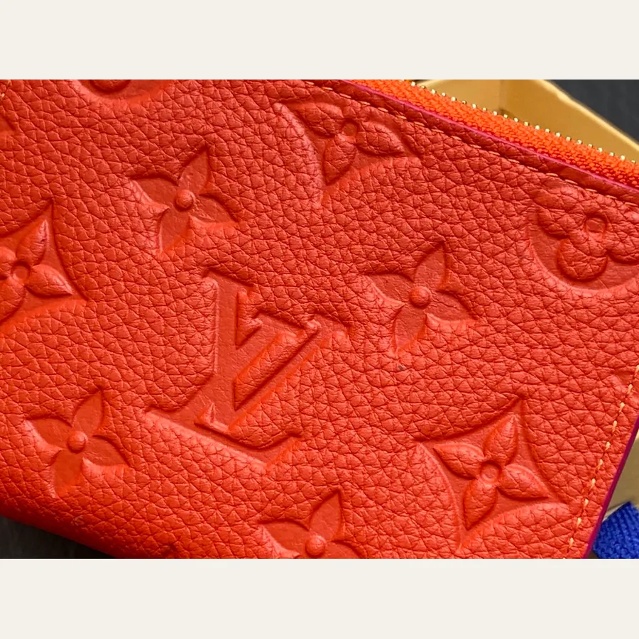 LV bifold wallet catalog photo with orange floral color