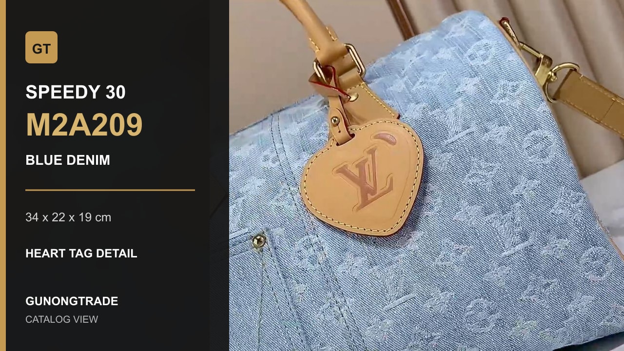 M2A209 Light blue Monogram denim bag video thumbnail
