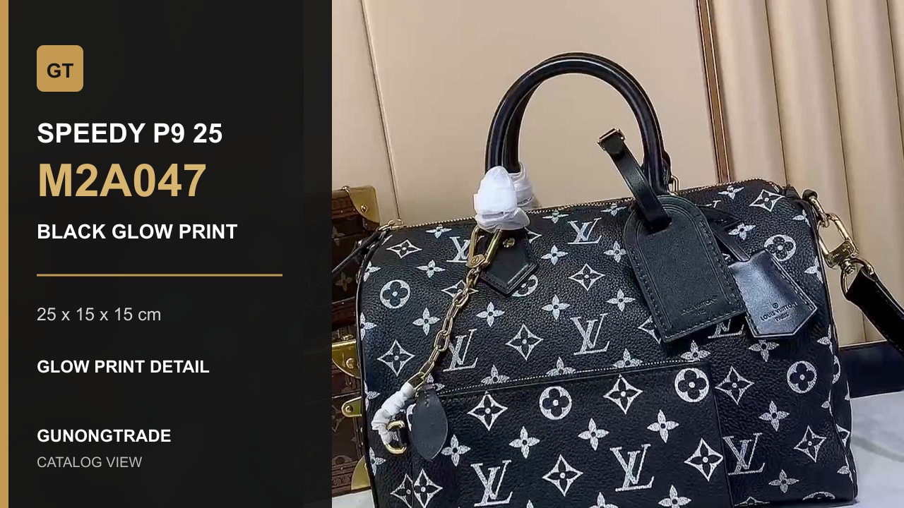 M2A047 Black with phosphorescent Monogram print bag video thumbnail